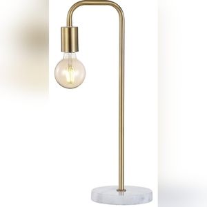 Modern Gold & Marble Lamp with Edison Bulb